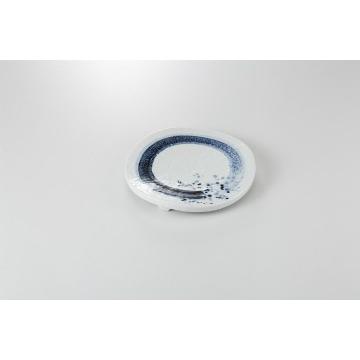 和食器 呉須荒刷毛 三ッ足前菜皿 37K180-15 まごころ第37集