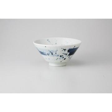 和食器 呉須荒刷毛 深口めん丼 37K349-15 まごころ第37集