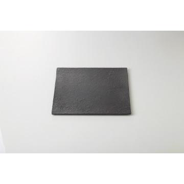 和食器 黒 8.0正角皿 37Q007-12 まごころ第37集