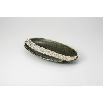 和食器 織部錆帯 10.0多用皿 37E278-26 まごころ第37集