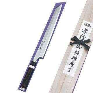 紫 電（銀三鋼）剣型柳刃（飛燕型）（木箱入り） 270mm 調理器具