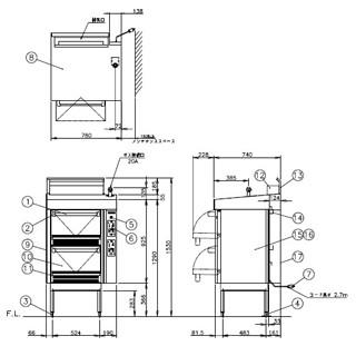 コメットカトウ　炊飯器　CRA2-Nシリーズ　低輻射タイプ　ガス式　780×740×1530　CRA2-100NS　ＬＰＧ(プロパンガス)