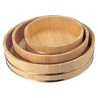 木製銅箍　飯台　54センチ　寿司桶 飯台 寿司桶 木製 銅箍飯台（サワラ材）54cm 1-0538-0111 : 料理道具