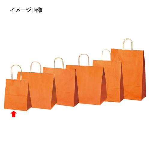 カラー手提げ紙袋 オレンジ 21×12×25 50枚 61-309-13-1｜meicho