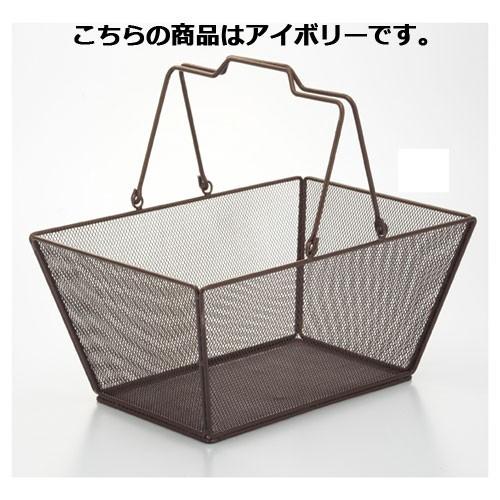 メッシュ ハンドルバスケット L アイボリー 12個 61-380-4-7