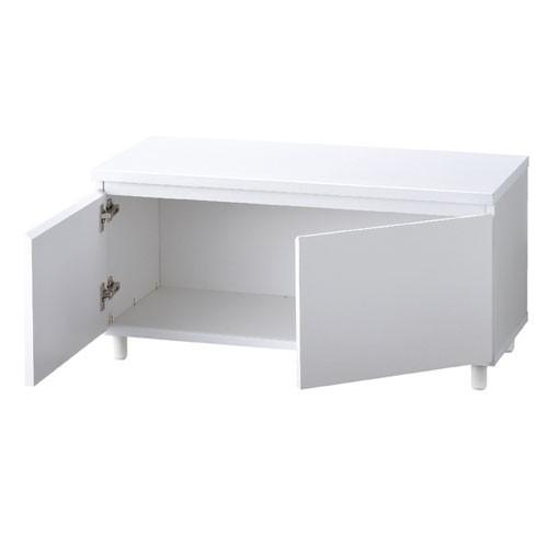 木製収納ボックス ロータイプ 丸棒脚タイプ W90cm用 ホワイト