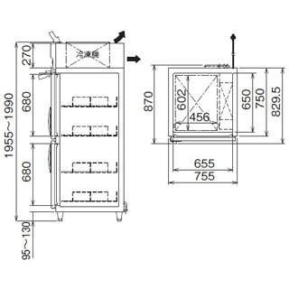 フクシマガリレイ タテ型 蓄冷剤用急速凍結庫 幅755×奥行800 フクシマガリレイ タテ型 蓄冷剤用急速凍結庫 幅755×奥行800