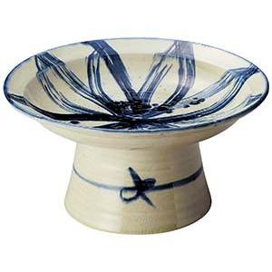 和食器 ミ240-028 手造りゴス模様高台大皿