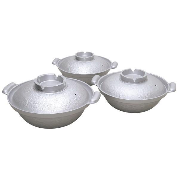 アルミ寄せ鍋　シルバー　27cm フッ素加工 アルミ 白仕上 寄せ鍋 24cmメイチョー アルミ寄せ鍋