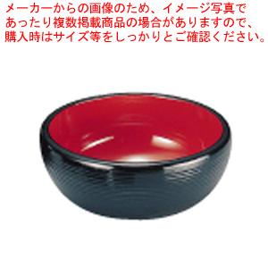 千筋ナツメ鉢 黒内朱 7寸 38021140