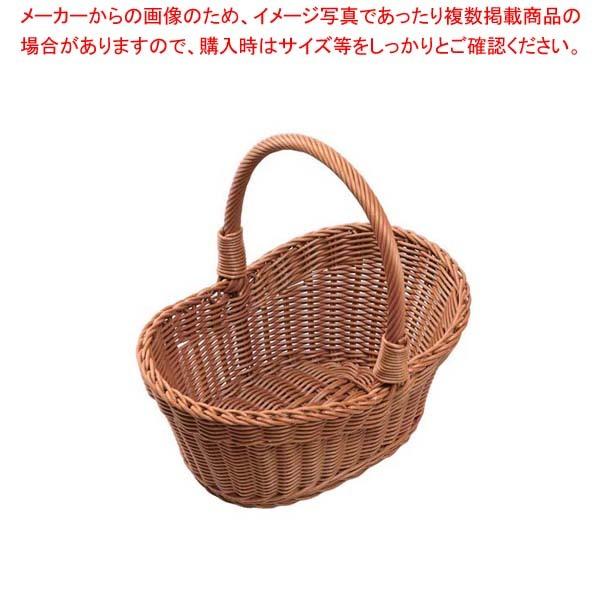 PPラタン 小判型ピクニックバスケット 中 ブラウン PB-461-BR