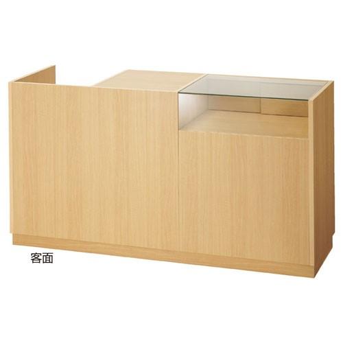 引き戸型ショーケース付きレジカウンター W167.5cm エクリュ