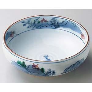 和食器 ア268-018 染錦山水8.0ボール