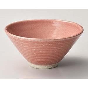 和食器 ト363-208 ピンク反飯碗 大
