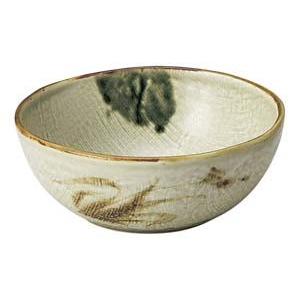 和食器 オ468-528 織部流し芦絵 4.8ボール