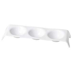 キ512-118 白磁ディンプル3プレート