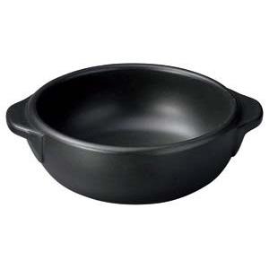 ミ601-528 超耐熱 黒釉丸グラタン(大)