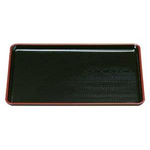 エ710-328 [A]一休木目盆 黒天朱NS 尺1寸[ノンスリップ加工]