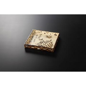 和食器 サビ山水 7.5角皿 37K166-09 まごころ第37集