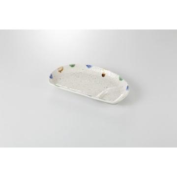 和食器 三彩 半月仕切皿 37K208-24 まごころ第37集