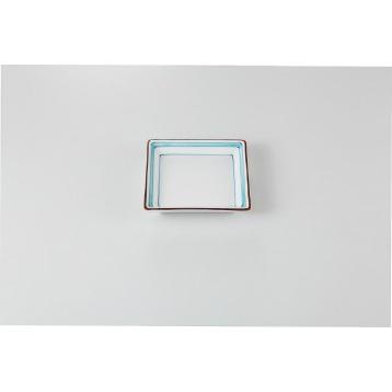 和食器 渕錆緑筋 角皿 37K124-24 まごころ第37集