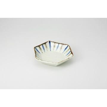 和食器 安南十草 六角鉢 37K086-10 まごころ第37集 藍草紋六兵5.5浅鉢(和食器,鉢もの,中鉢)|食器通販の陶磁庵