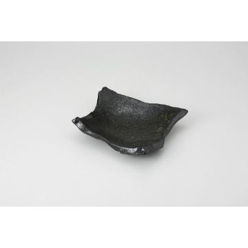 和食器 さつま黒 切落し変型向付 37K087-14 まごころ第37集