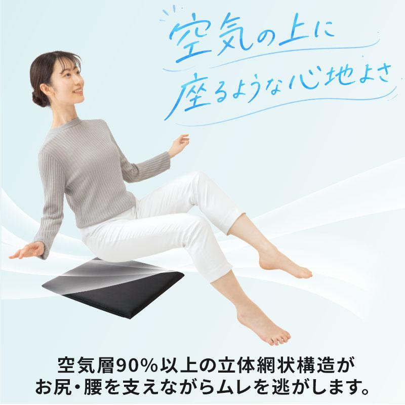 日本製】体圧分散 クッション 座布団 高反発 洗える 医学博士監修 C