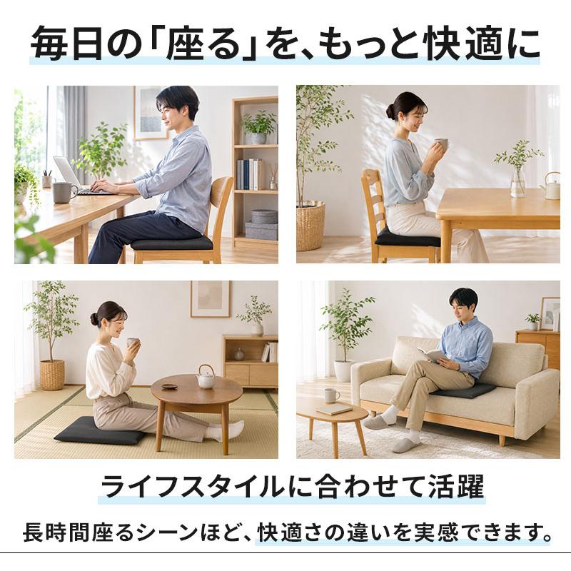 日本製】体圧分散 クッション 座布団 高反発 洗える 医学博士監修 C