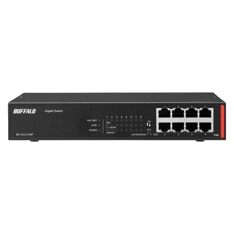 BUFFALO バッファロー BS-GU2108P ブラック 8ポート 法人向け レイヤー2 Giga PoE アンマネージスイッチ_1