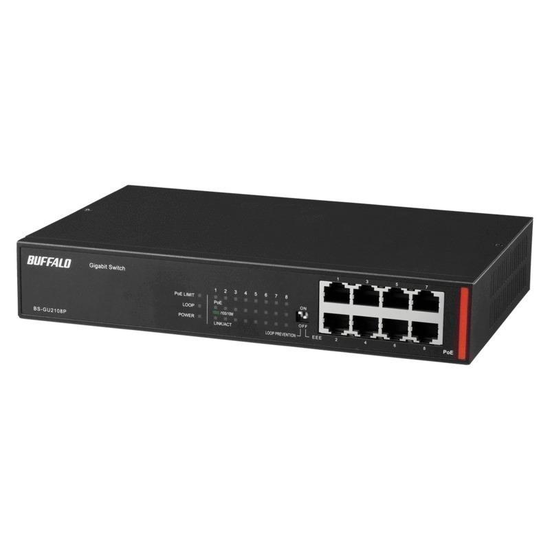 BUFFALO バッファロー BS-GU2108P ブラック 8ポート 法人向け レイヤー2 Giga PoE アンマネージスイッチ_4