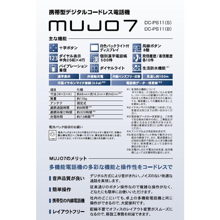 IWATSU MUJO7 ムージョ7 DC-PS11 携帯型デジタルコードレス IWATSU MUJO7 ムージョ7 DC-PS11 携帯型デジタルコードレス