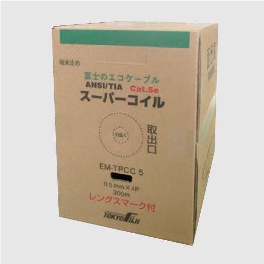 冨士電線製　LANケーブル　カテゴリー５e 冨士電線 CAT5E 単線LANケーブル (1箱300m巻き) TPCC5 0.5-4P