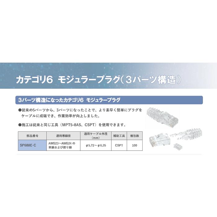 パンドウイット カテゴリ6 UTPモジュラープラグ 3パーツ構造 100 パンドウイット カテゴリ6 UTPモジュラープラグ 3パーツ構造 100