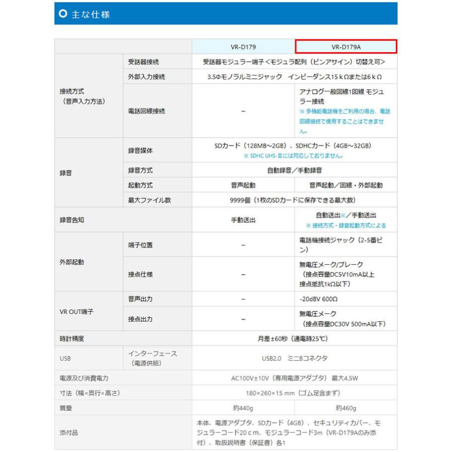 【5台セット】タカコム VR-D179A 通話録音装置【電話回線接続対応】新品 純正品の画像