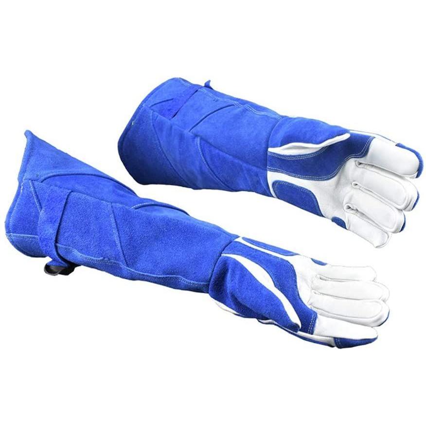 セーフティグローブ 保護 L ロング 厚手 噛みつき防止 手袋 牛革 犬から手を守る 超安い 噛みつき防止