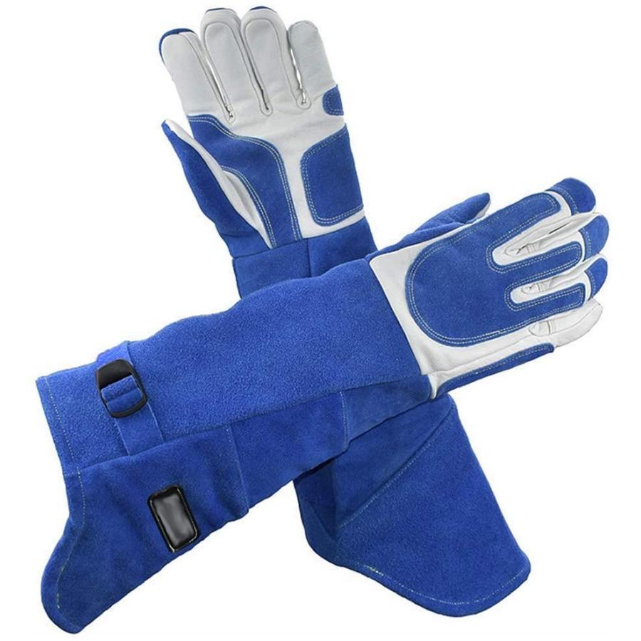 セーフティグローブ 保護 L ロング 厚手 噛みつき防止 手袋 牛革 犬から手を守る 超安い 噛みつき防止