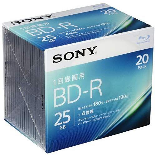 輸入 ソニー ビデオ用ブルーレイディスク 20BNR1VJPS4 20枚パック 1層:4倍速 BD-R 2021超人気