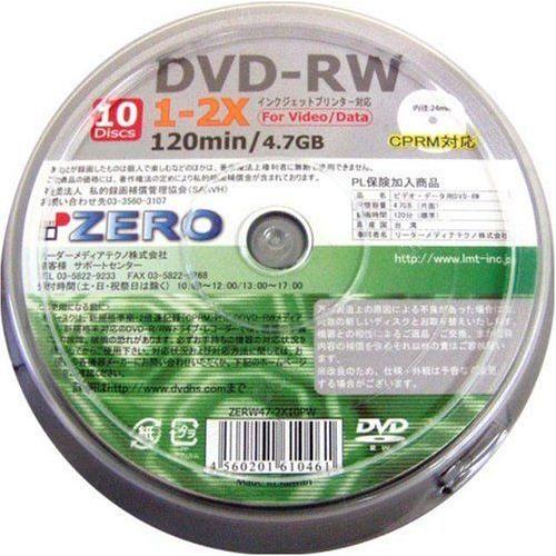 本命ギフト ZERO DVD-RW 人気ブランド 2倍速 10枚 ZERW47-2X10PW CPRM対応