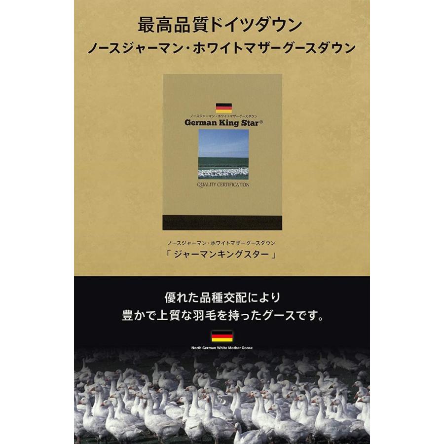 【新品 未使用 日本製】 羽毛布団 クイーン ドイツ産 ジャーマンキングスター ホワイト マザーグースダウン 95％ 二層立体 ツインキルト 無地キナリ 60サテン 【E1526499838】(54527円)