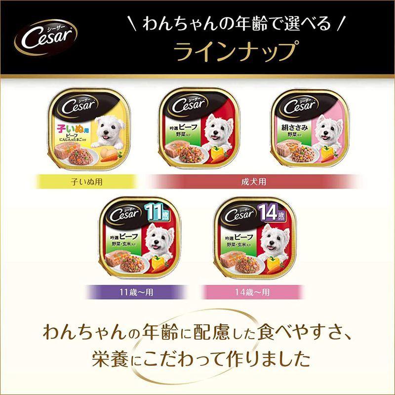 シーザー ドッグフード 14歳からの 吟選ビーフ 野菜・玄米入り シニア犬用 100g×96個 (ケース販売) ドッグフード 14歳からの 吟選ビーフ 野菜 玄米入り シニア犬用 100g×96個 ケース販売