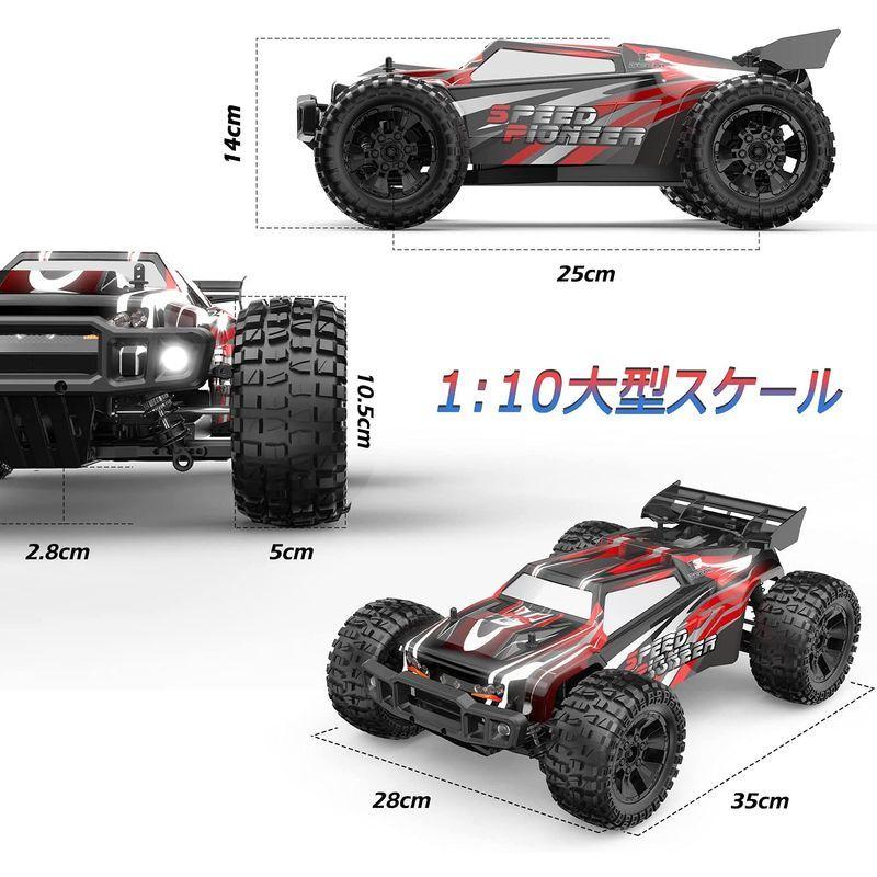 DEERC ラジコンカー 子供 オフロード 4wd 1/10 大型 40km/h 四輪駆動 操作時間40分 DIY可能の車シェル 2.4GH ラジコンカー 子供 オフロード 4wd 1/10 大型 40km/h 四輪駆動 操作時間40分 DIY可能の車シェル 4GH