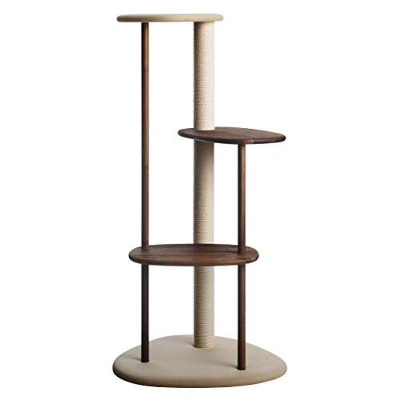 KARIMOKU CAT TREE カリモク家具 日本製 キャットタワー 撥水加工生地 綿縄爪とぎ 木製 高さ124cm 据え置き (ベージ(39543円)