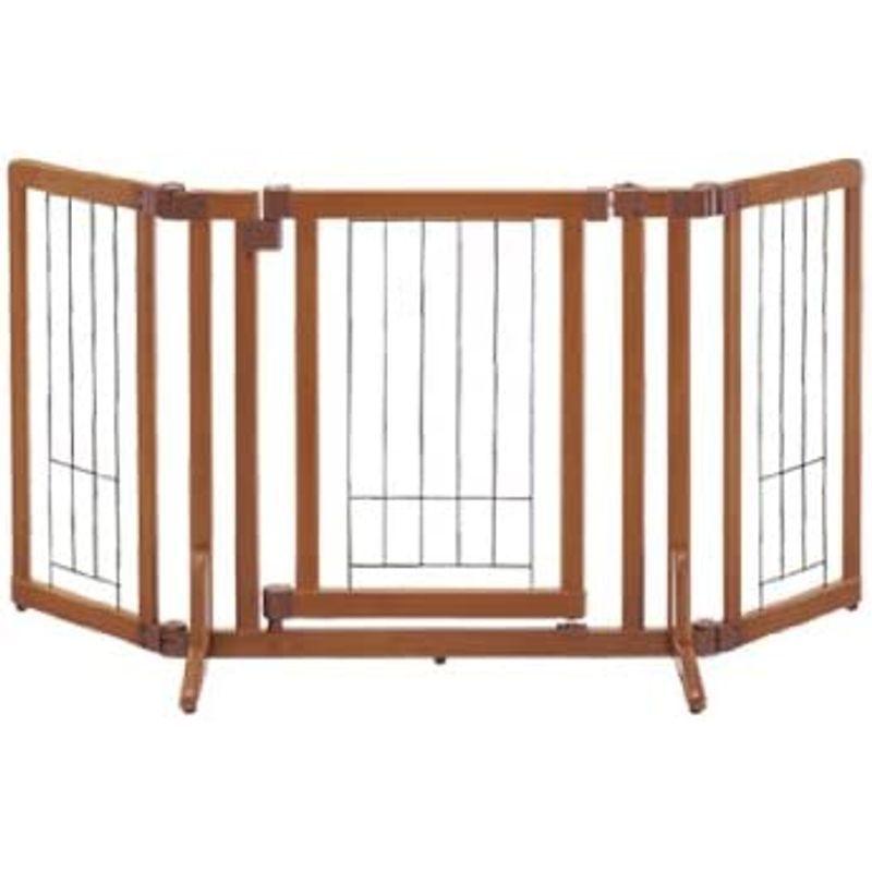 リッチェル ペット用 木製おくだけドア付ゲート S ブラウン S サイズ サイズ ペット用 木製おくだけドア付ゲート ブラウン