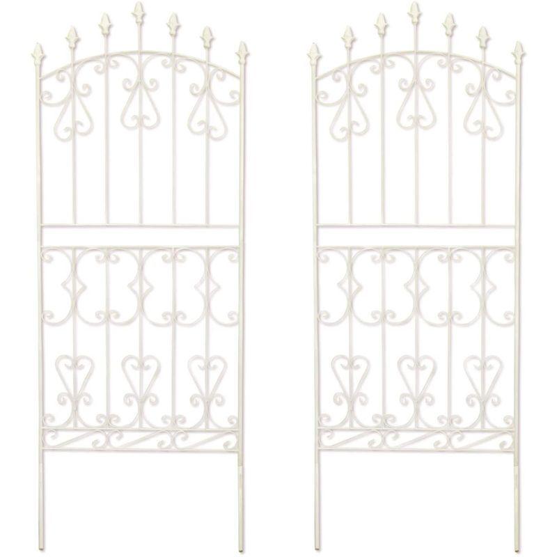 ガーデンガーデン アイアンローズフェンス ロータイプ 高さ150cm×幅62cm 2枚セット ホワイト トレリス IFROSE150CP2P 高さ150cm×幅62cm 2枚セット アイアンローズフェンス ロータイプ ホワイト トレリス IFROSE150CP2P サイズ