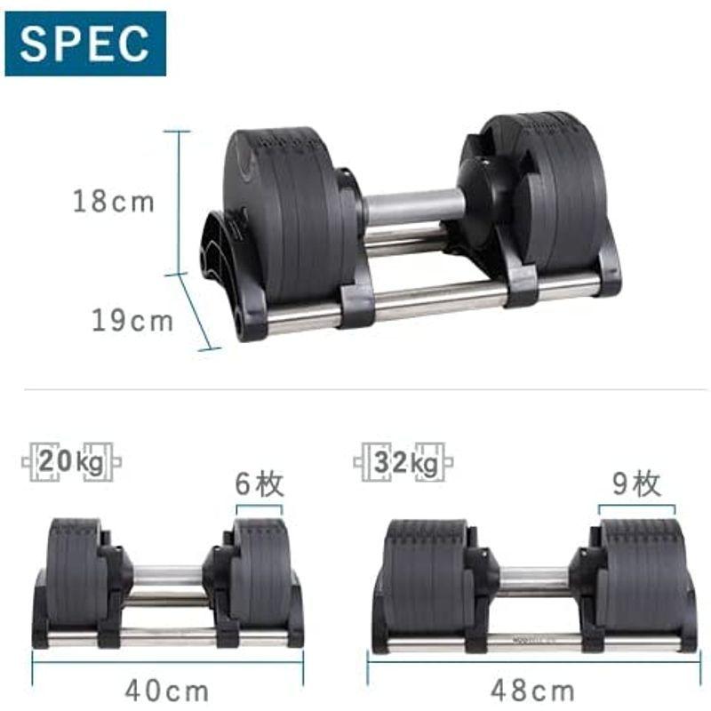 完動品 フレックスベル FLEXBELL 可変式ダンベル 20kg/32kg (2kg刻み)/スタンド/各種 NUOBELL NUO-FLEX 【W1455961900】(52008円)