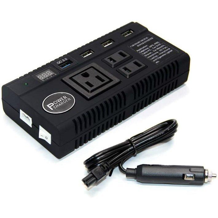 カーインバーター 車載充電器 120W DC12V 24V をAC110Vに変換 