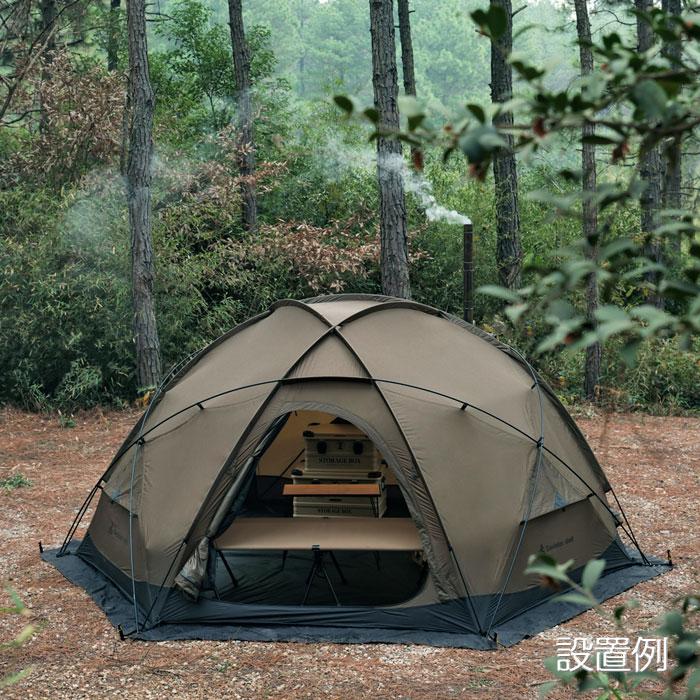 ドームテント 4〜6人用 煙突穴付き 薪ストーブ対応 二重メッシュ ドームテント 4〜6人用 煙突穴付き 薪ストーブ対応 二重メッシュ