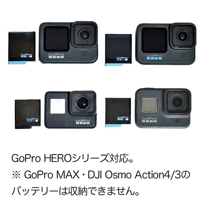 GoPro ゴープロ用 アクセサリー HERO12/11/10/9 Osmo Action用 バッテリーケース 2個セット 充電池ケース microSDカード収納｜meijie-ec｜04