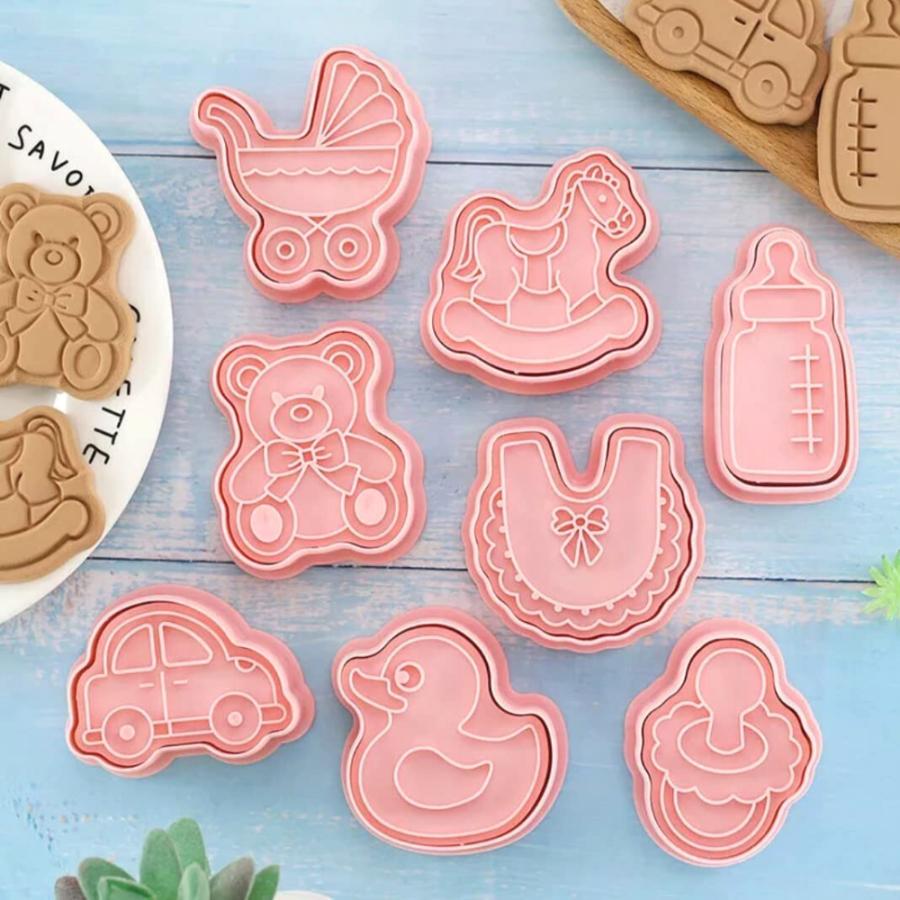 ベビー A クッキー型抜き クッキー型 8点セット 製菓用品 誕生日 : LUX